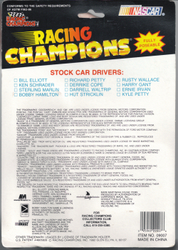 Image of 1992 card back with car