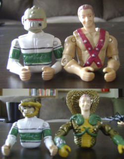 Images of figure swapping heads with G.I. Joe figures