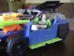 Image of figure in a G.I. Joe/Street Fighter car